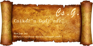 Csikós Győző névjegykártya